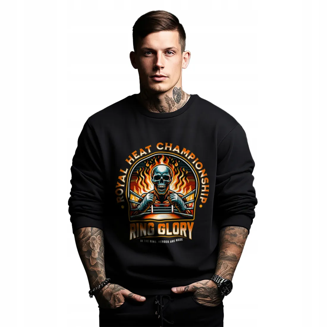 bluza-czarna-meska-nadruk-ring-glory-stan-nowy