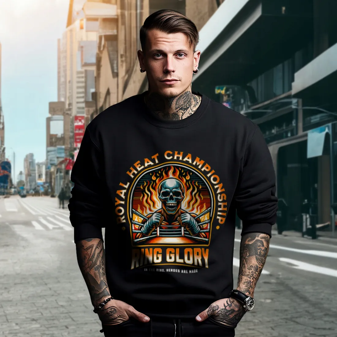 bluza-czarna-meska-nadruk-ring-glory-stan-nowy