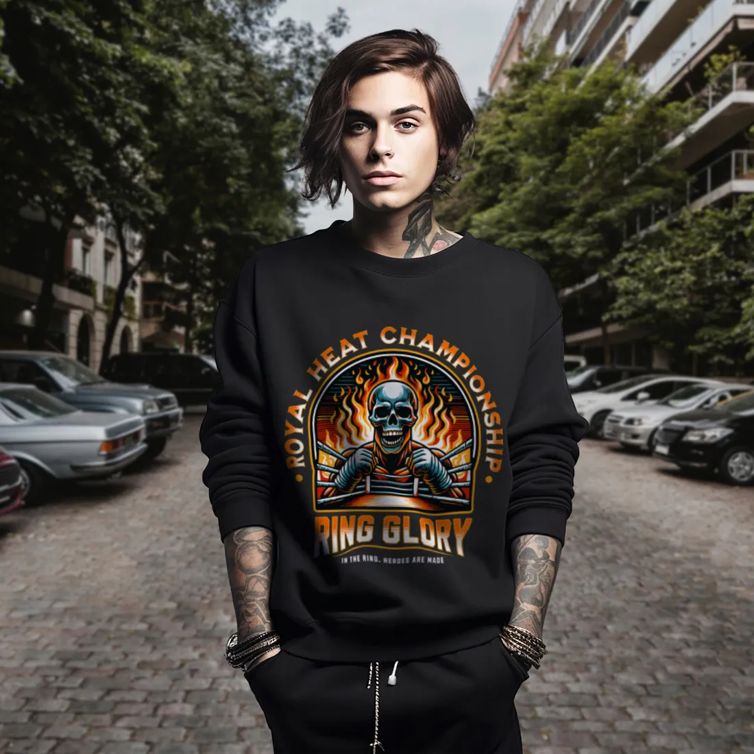 bluza-czarna-meska-nadruk-ring-glory-stan-nowy