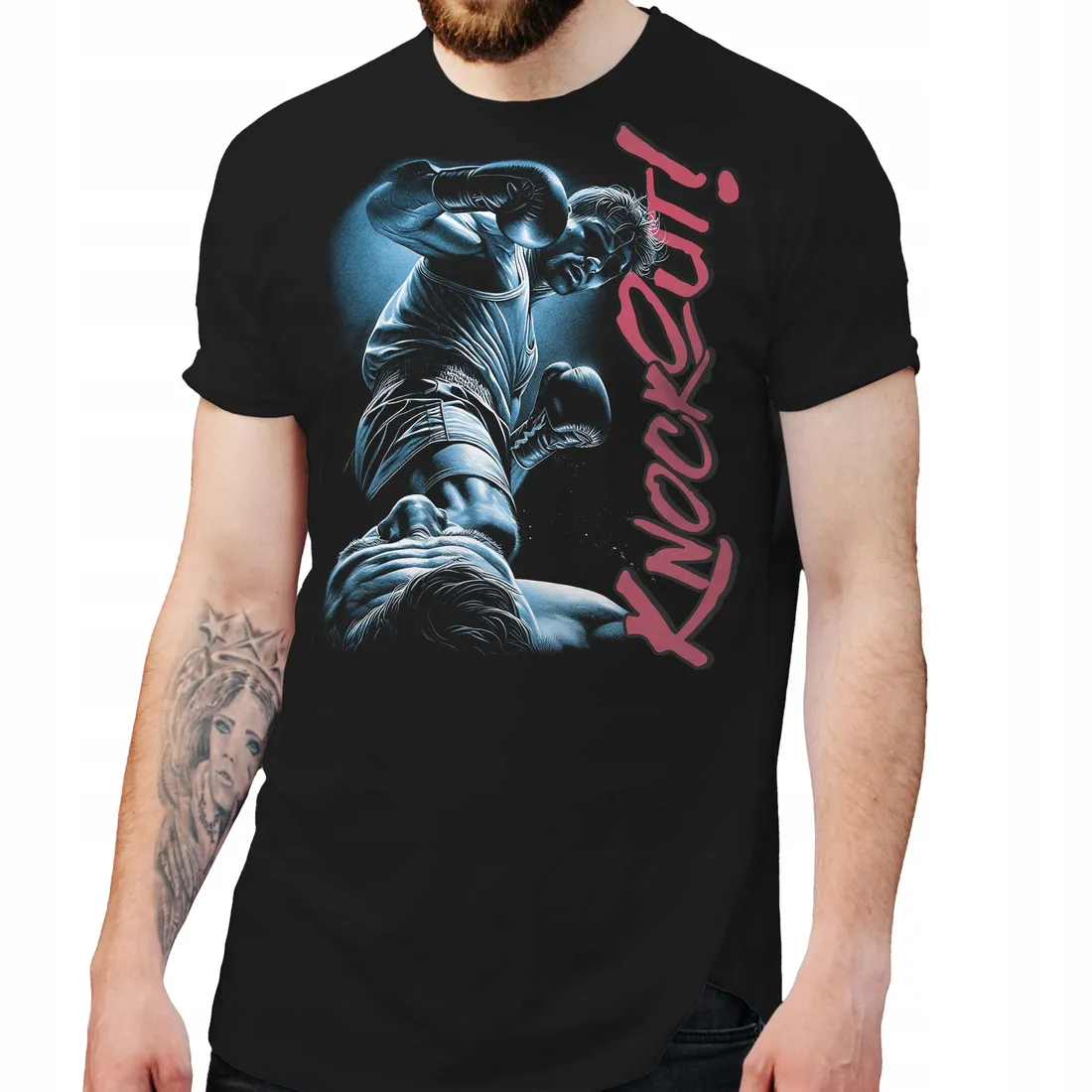 bluza-czarna-meska-nadruk-knockout-stan-nowy