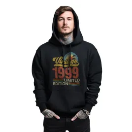 bluza-czarna-meska-z-kapturem-nadruk-vintage-1999-limited-edition