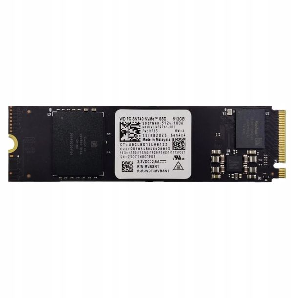 ﻿Dysk SSD WD Dysk SSD NVMe SN740 5125GB do Laptopów PC 512GB M.2 PCIe