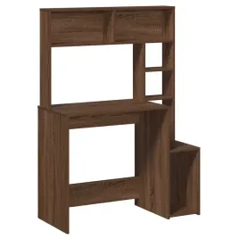 biurko-z-polkami-brazowy-dab-100x45x140-cm