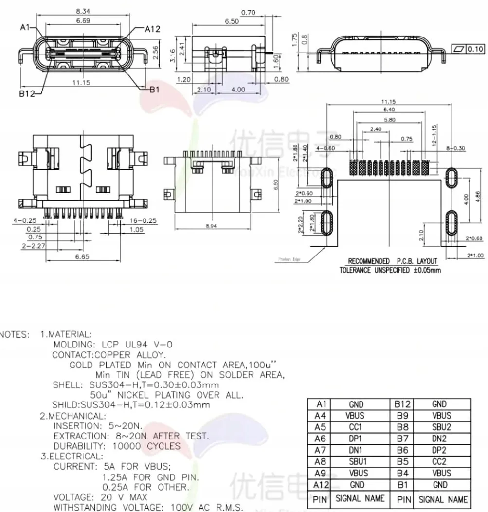 gniazdo-mikro-usb-typ-c-3-1-16pin-0-8mm