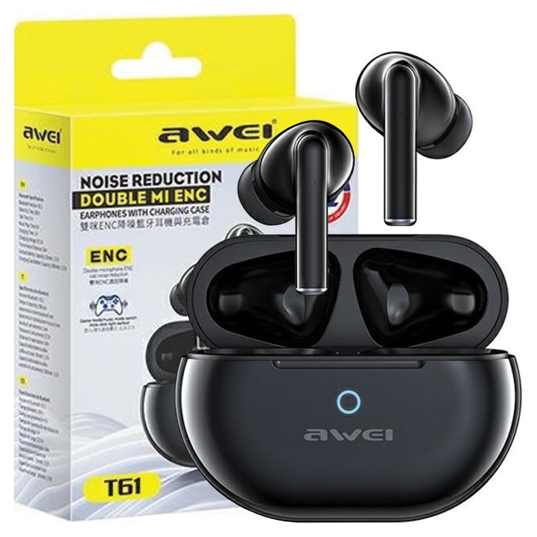 SOLDES : AWEI Bluetooth Headphones 5.3 T26 Pro TWS Black