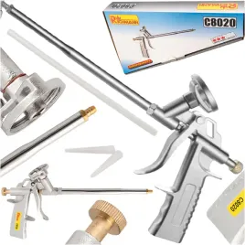 pistolet-do-pianki-piany-montazowej-metalowy-nikiel-2-koncowki-wezyk-20-cm