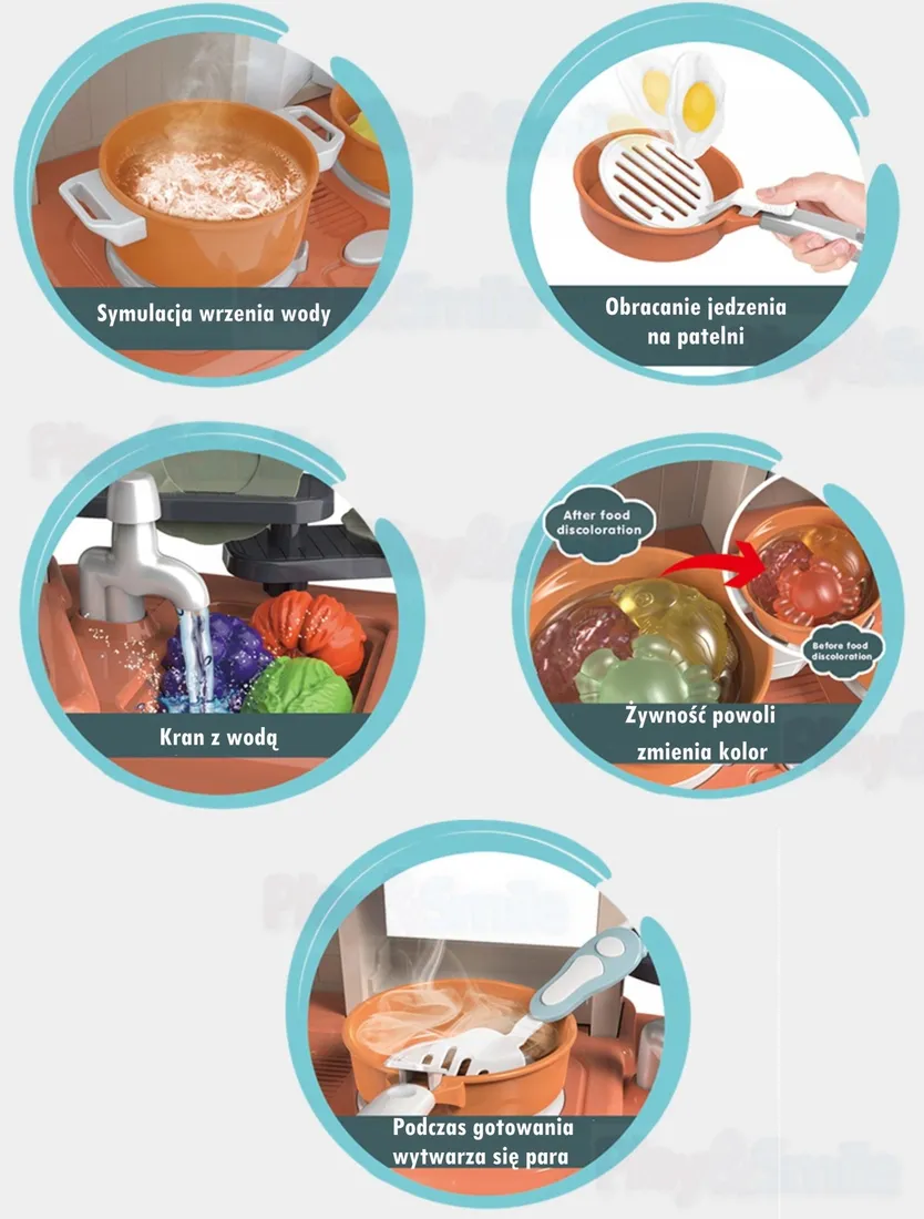 duza-kuchenka-woda-para-kuchnia-swiatla-kran-dzwieki-akcesoria-stan-nowy