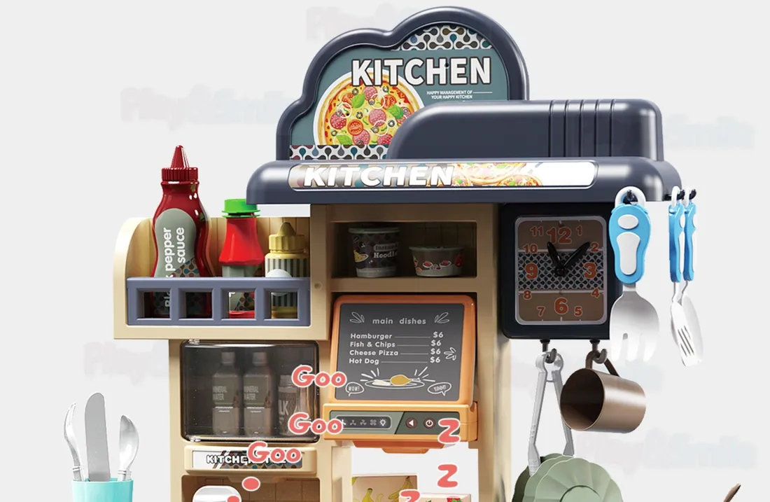 duza-kuchenka-woda-para-kuchnia-swiatla-kran-dzwieki-akcesoria