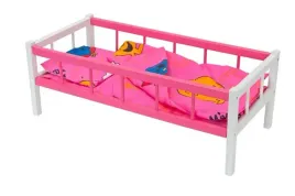 lozeczko-rozowe-dla-lalek-z-posciela