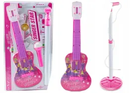 zestaw-gitara-elektryczna-statyw-z-mikrofonem-na-baterie-rozowe