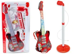zestaw-gitara-elektryczna-statyw-z-mikrofonem-na-baterie-czerwona
