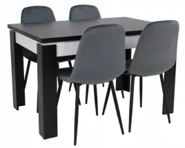 stol-rozkladany-80x120-160cm-4-krzesla-welur-szary