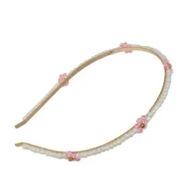 opaska-z-perelkami-i-rozowymi-kwiatuszkami