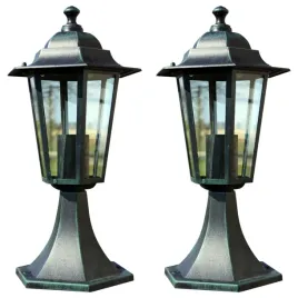 lampy-ogrodowe-2-szt-ciemnozielone-czarne-aluminium