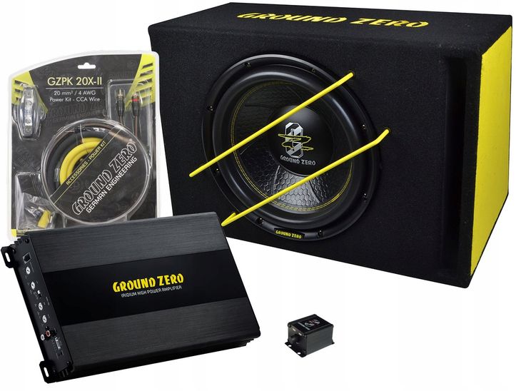 Ground Zero GZIB 12SPL Bass Kit-k sub wzmak kable