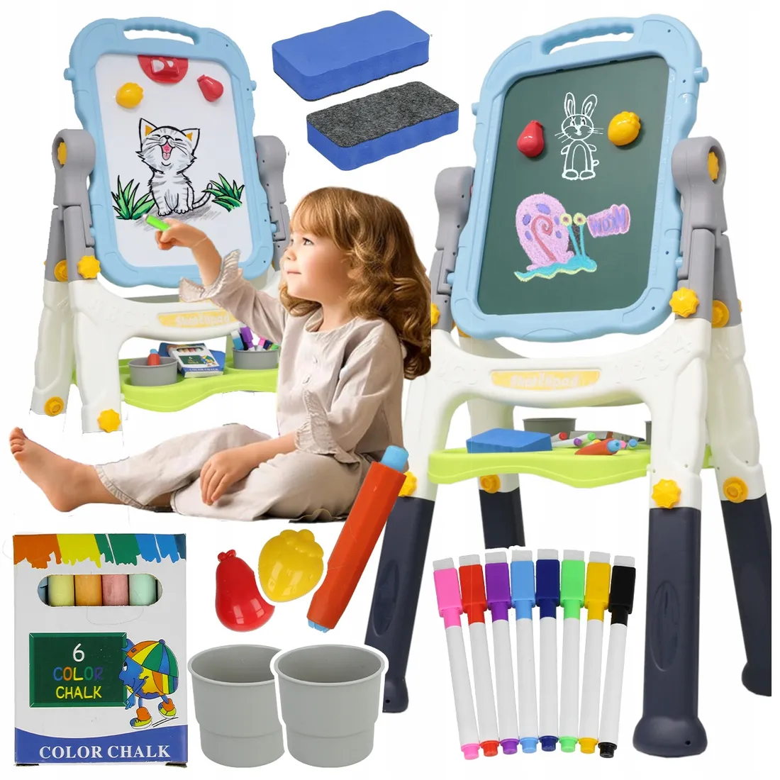 Tableau magnétique double face pour enfants, grand format, XXL
