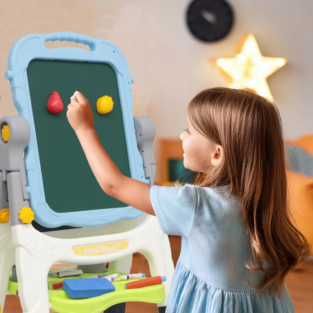 Tableau magnétique double face pour enfants, grand format, XXL