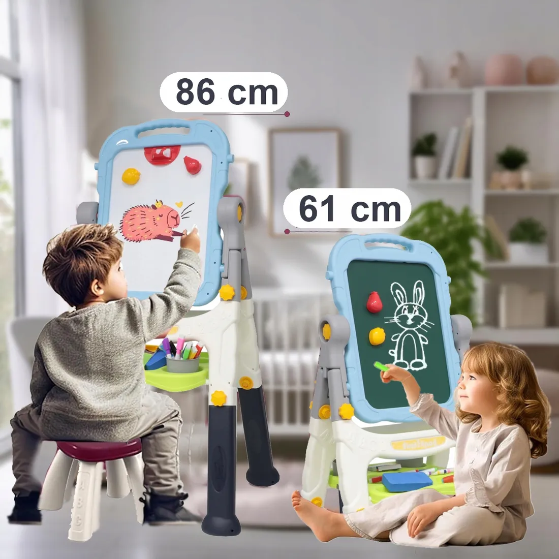 Tableau magnétique double face pour enfants, grand format, XXL