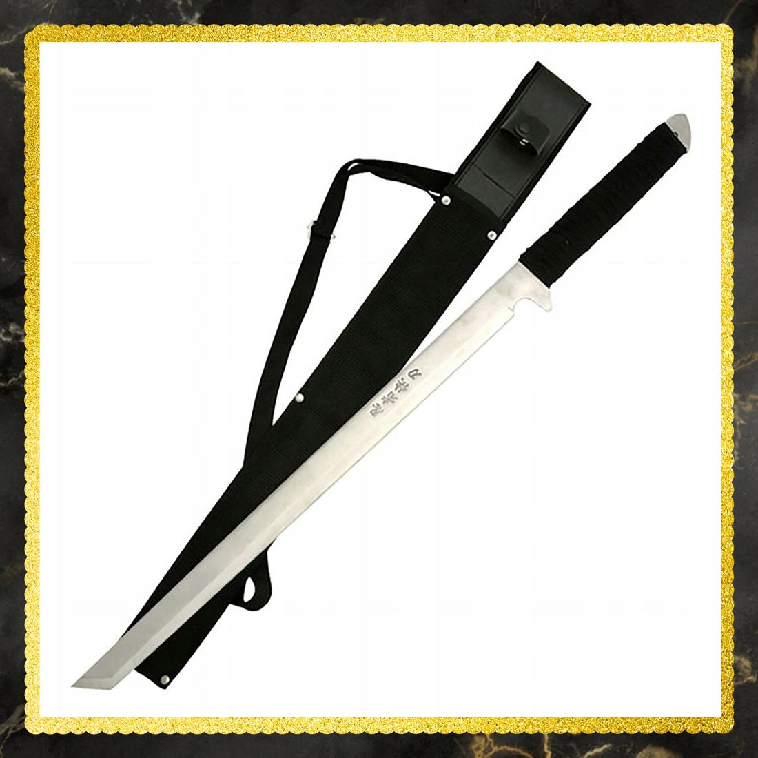 Duży Miecz Katana Ninja Treningowy z Pochwą 71 cm D120 Ostry