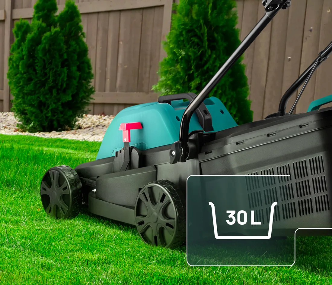 MOCNA KOSIARKA ELEKTRYCZNA DO TRAWY 2000W DUŻY KOSZ 33CM INDUKCJA