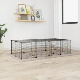 vidaxl-klatka-dla-zwierzat-z-bramka-20-paneli-czarna-35x35-cm-stal