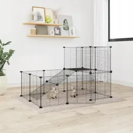 vidaxl-klatka-dla-zwierzat-z-bramka-20-paneli-czarna-35x35-cm-stal