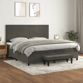 vidaxl-lozko-kontynentalne-z-materacem-ciemnoszary-aksamit-200x200cm