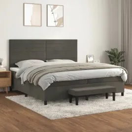vidaxl-lozko-kontynentalne-z-materacem-ciemnoszary-aksamit-200x200cm