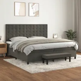 vidaxl-lozko-kontynentalne-z-materacem-ciemnoszary-aksamit-200x200cm