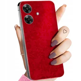etui-do-realme-note-60-wzory-czerwone-serca-roze-obudowa-pokrowiec-case