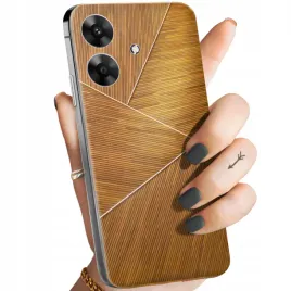 etui-do-realme-note-60-wzory-brazowe-drewniane-brown-obudowa-pokrowiec-case