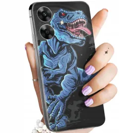 etui-do-realme-note-60-wzory-dinozaury-reptilia-prehistoryczne-obudowa-case