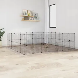 vidaxl-klatka-dla-zwierzat-z-bramka-52-panele-czarna-35x35-cm-stal