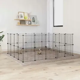 vidaxl-klatka-dla-zwierzat-z-bramka-36-paneli-czarna-35x35-cm-stal