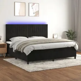 vidaxl-lozko-kontynentalne-z-materacem-i-led-czarny-aksamit-200x200cm