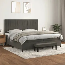 vidaxl-lozko-kontynentalne-z-materacem-ciemnoszary-aksamit-200x200cm