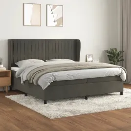 vidaxl-lozko-kontynentalne-z-materacem-ciemnoszary-aksamit-200x200cm