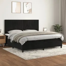 vidaxl-lozko-kontynentalne-z-materacem-czarne-aksamit-200x200-cm