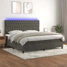 vidaxl-lozko-kontynentalne-z-materacem-i-led-szary-aksamit-200x200cm