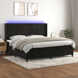 vidaxl-lozko-kontynentalne-z-materacem-i-led-czarny-aksamit-200x200cm