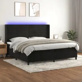 vidaxl-lozko-kontynentalne-z-materacem-i-led-czarny-aksamit-200x200cm