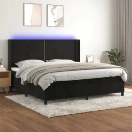 vidaxl-lozko-kontynentalne-z-materacem-i-led-czarny-aksamit-200x200cm