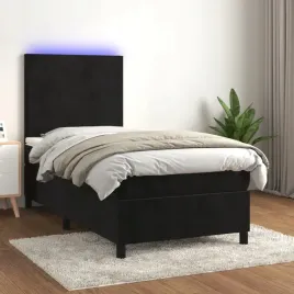 vidaxl-lozko-kontynentalne-z-materacem-i-led-czarny-aksamit-100x200cm