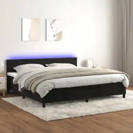 vidaxl-lozko-kontynentalne-z-materacem-i-led-czarny-aksamit-200x200cm