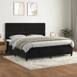 vidaxl-lozko-kontynentalne-z-materacem-czarne-aksamit-200x200-cm