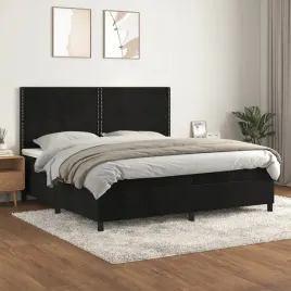 vidaxl-lozko-kontynentalne-z-materacem-czarne-aksamit-200x200-cm