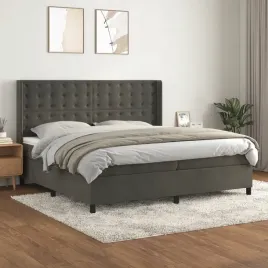 vidaxl-lozko-kontynentalne-z-materacem-ciemnoszary-aksamit-200x200cm