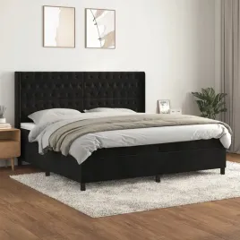 vidaxl-lozko-kontynentalne-z-materacem-czarne-aksamit-200x200-cm