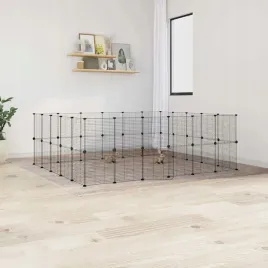 vidaxl-klatka-dla-zwierzat-z-bramka-44-panele-czarna-35x35-cm-stal