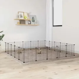vidaxl-klatka-dla-zwierzat-z-bramka-20-paneli-czarna-35x35-cm-stal